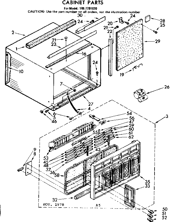 Kenmore 1067791070 cabinet parts diagram