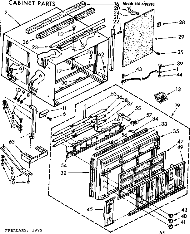 Kenmore 1067792980 cabinet parts diagram
