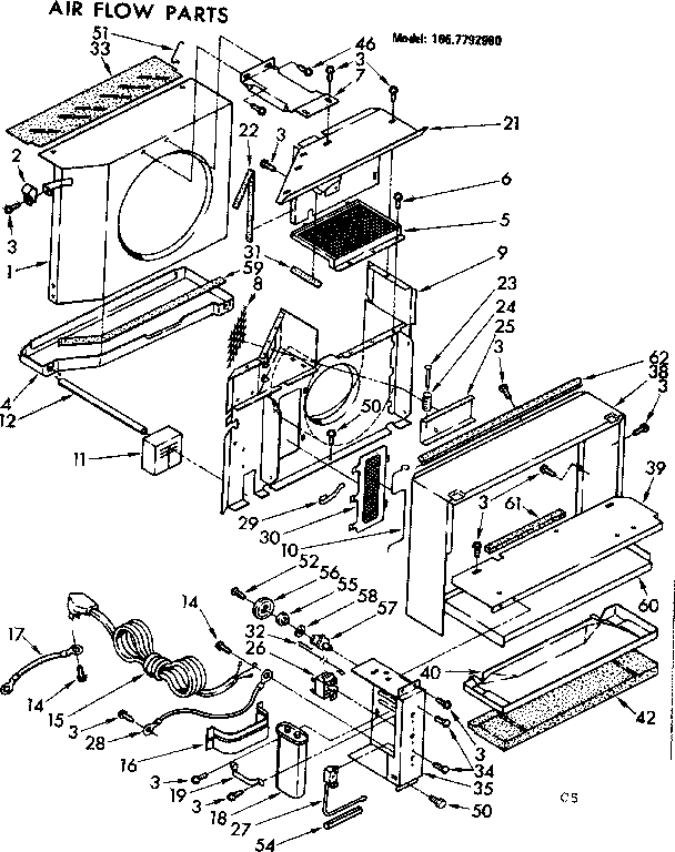 Kenmore 1067792980 air flow parts diagram