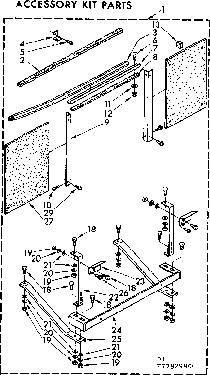 Kenmore 1067792980 accessory kit parts diagram