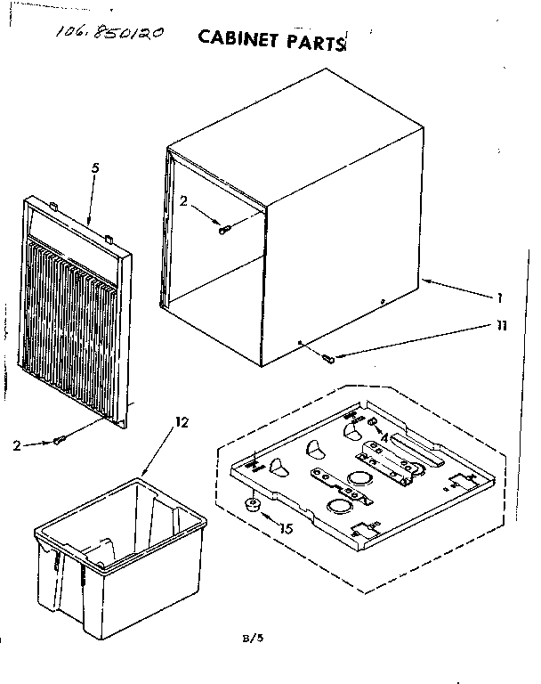 Kenmore 106850120 cabinet parts diagram