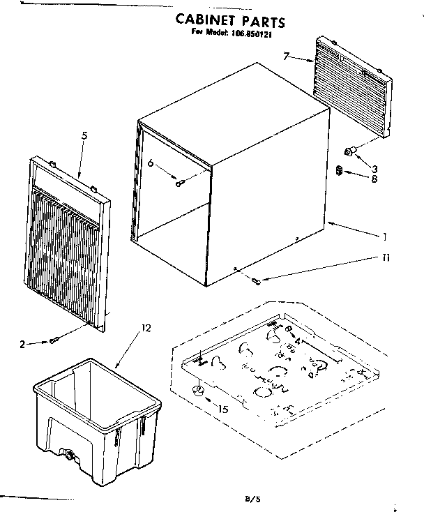 Kenmore 106850121 cabinet parts diagram