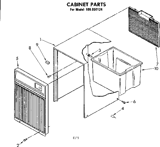 Kenmore 106850124 cabinet parts diagram