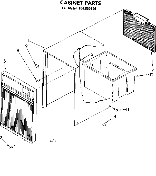 Kenmore 106850156 cabinet parts diagram