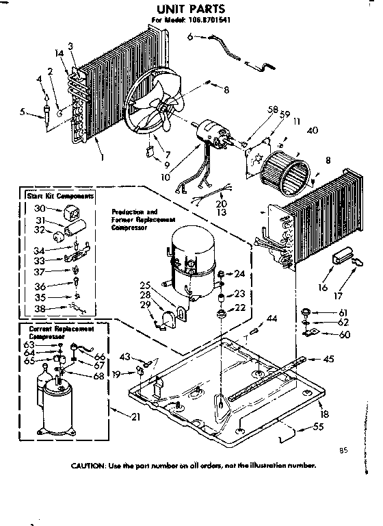 Kenmore 1068701541 unit parts diagram