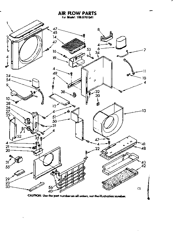 Kenmore 1068701541 air flow parts diagram