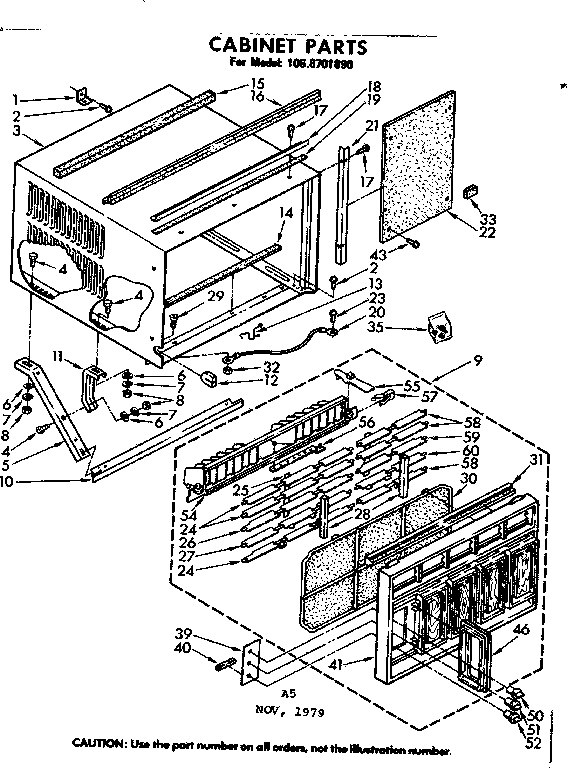 Kenmore 1068701890 cabinet parts diagram