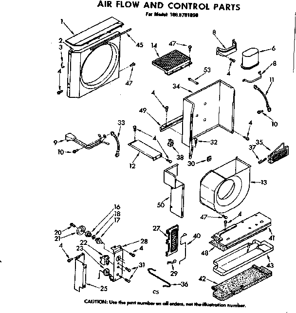 Kenmore 1068701890 air flow and control parts diagram