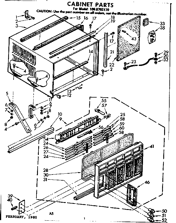 Kenmore 1068702170 cabinet parts diagram