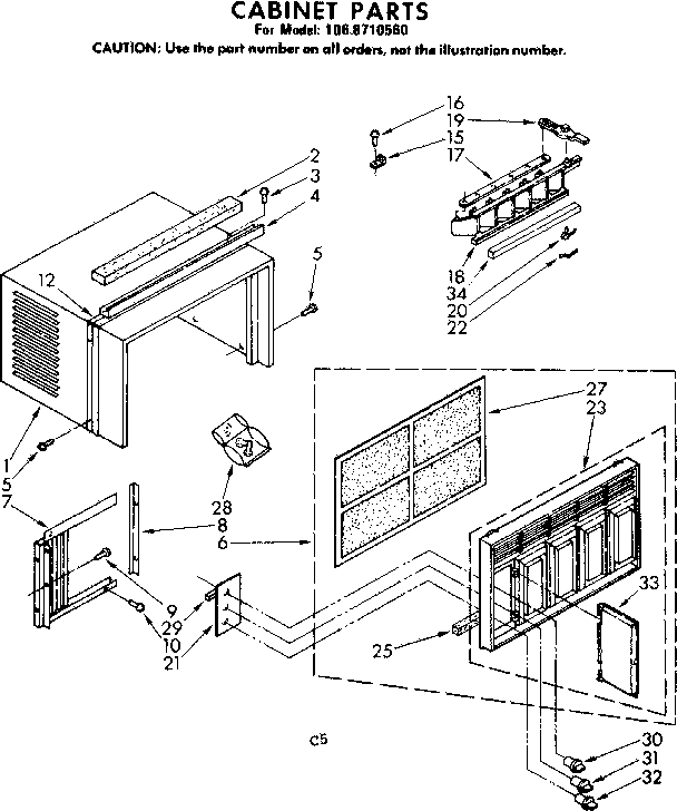 Kenmore 1068710560 cabinet parts diagram