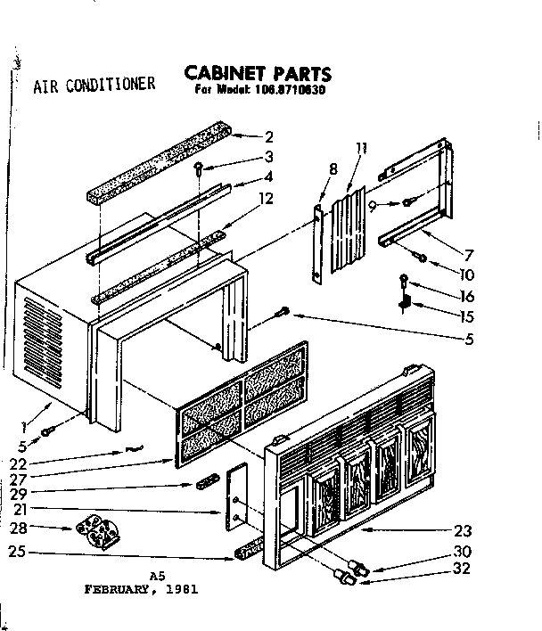 Kenmore 1068710630 cabinet parts diagram