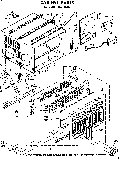 Kenmore 1068711490 cabinet parts diagram