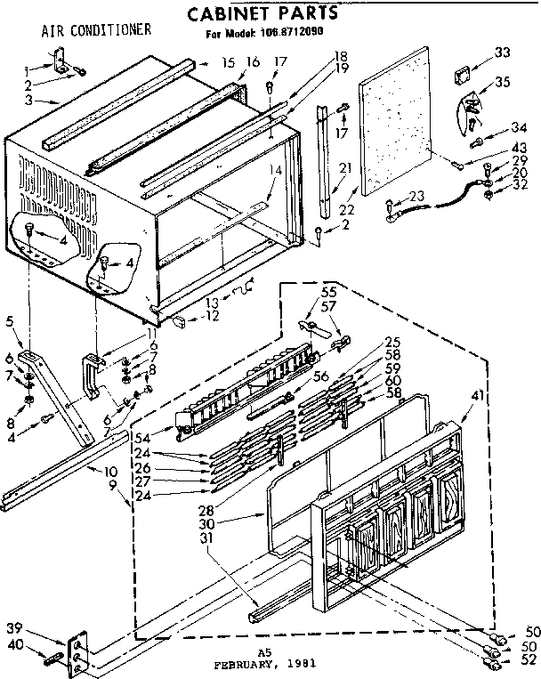 Kenmore 1068712090 cabinet parts diagram