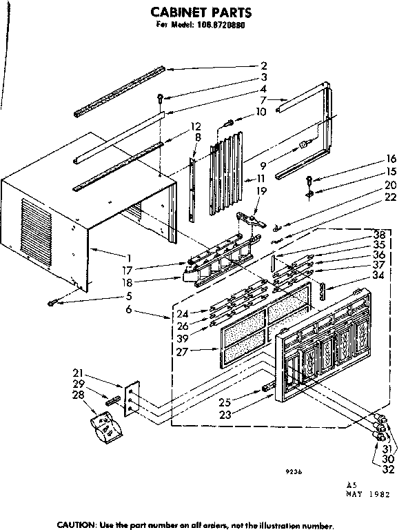 Kenmore 1068720880 cabinet parts diagram