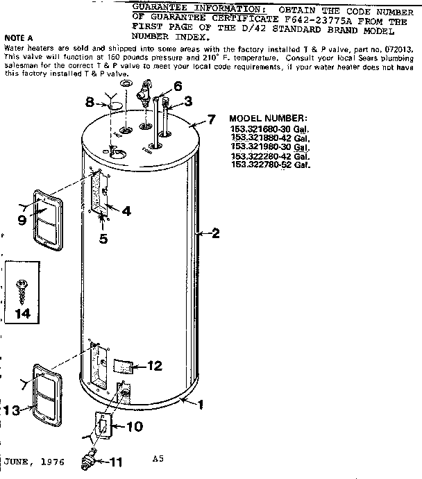 Kenmore 153322780 non-functional replacement parts diagram