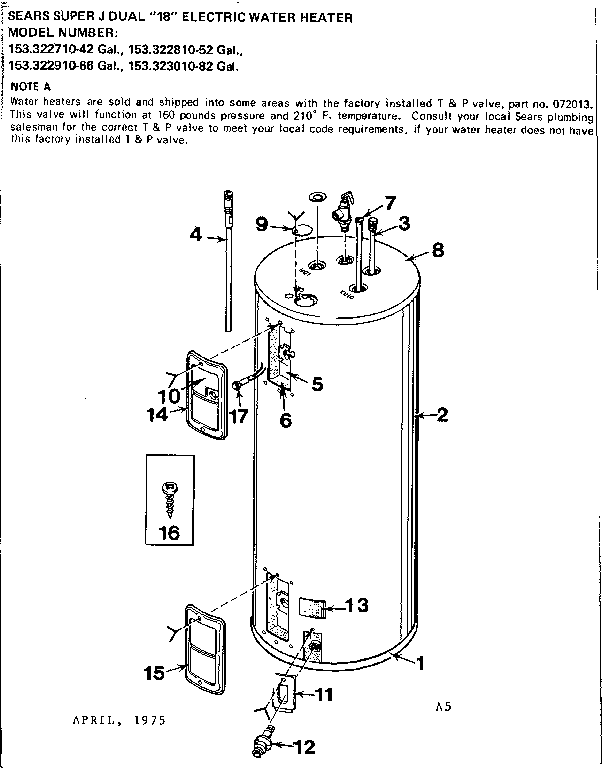 Kenmore 153322710 non-functional replacement parts diagram