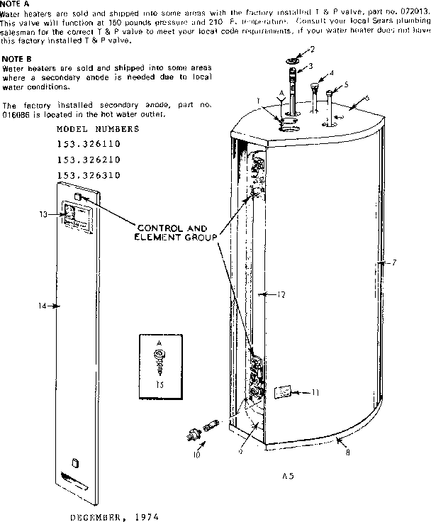 Kenmore 153326310 non-functional replacement parts diagram