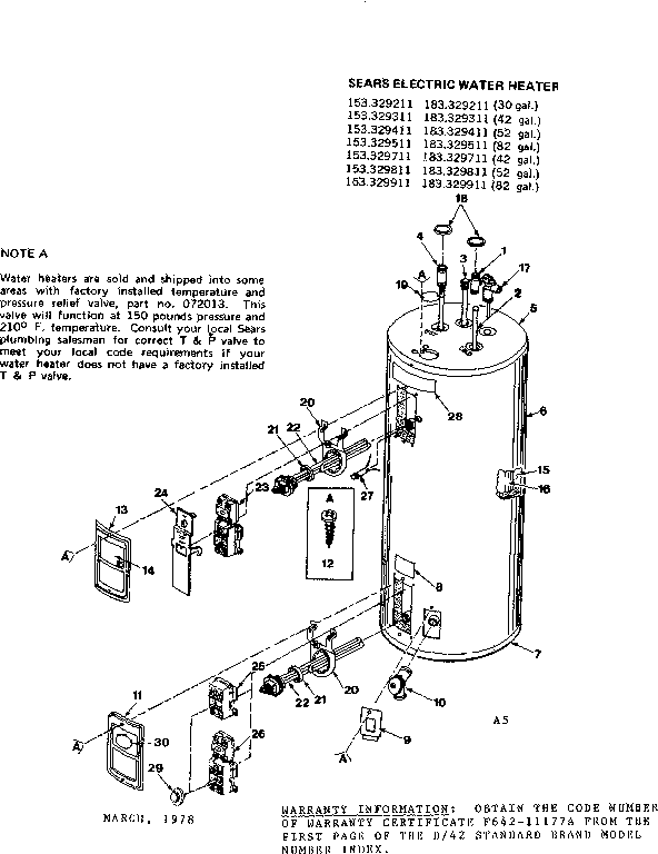 Kenmore 153329911 replacement parts diagram