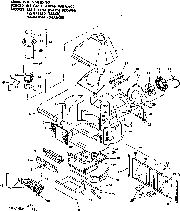 Kenmore 155841850 replacement parts diagram