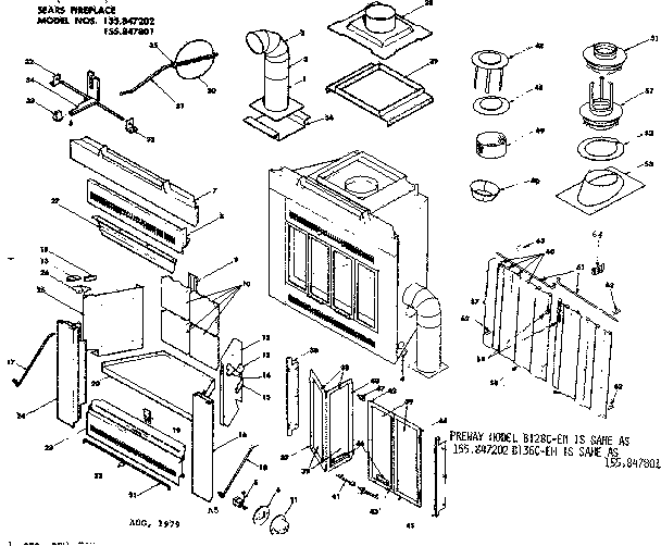 Kenmore 155847801 replacement parts diagram
