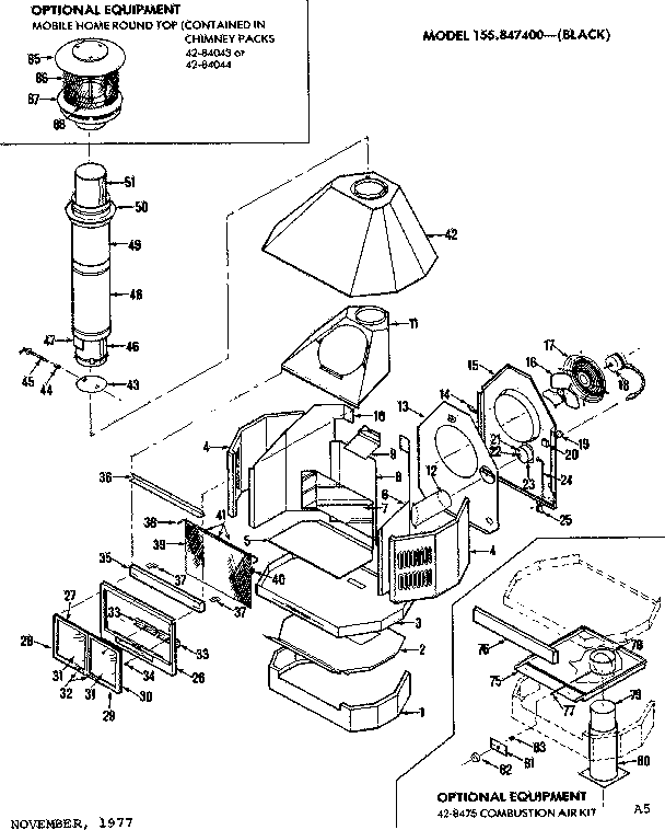 Kenmore 155847400 replacement parts diagram