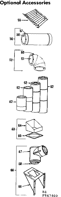 Kenmore 155847400 optional accessories diagram