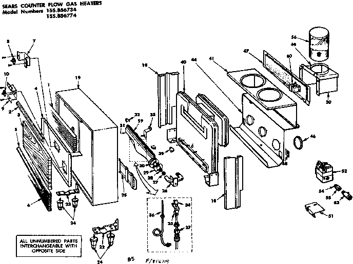Kenmore 155856774 replacement parts/856734-856774 diagram