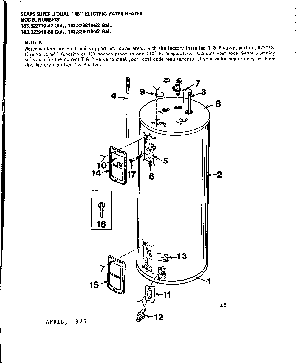 Kenmore 183322910 replacement parts diagram
