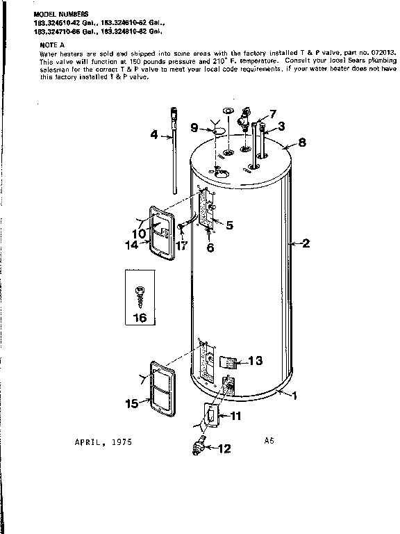 Kenmore 183324610 replacement parts diagram