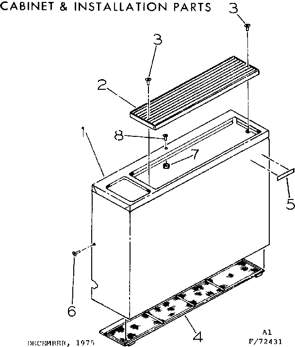 Kenmore 25372431 cabinet & installation parts diagram