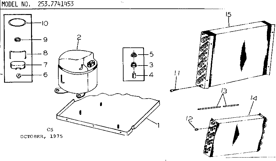 Kenmore 2537741453 unit parts diagram