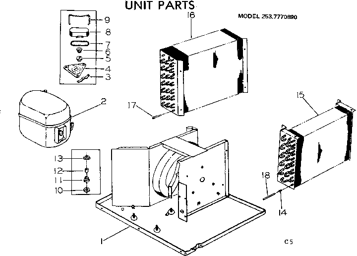 Kenmore 2537770890 unit parts diagram