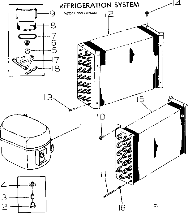Kenmore 2537781430 refrigeration system diagram