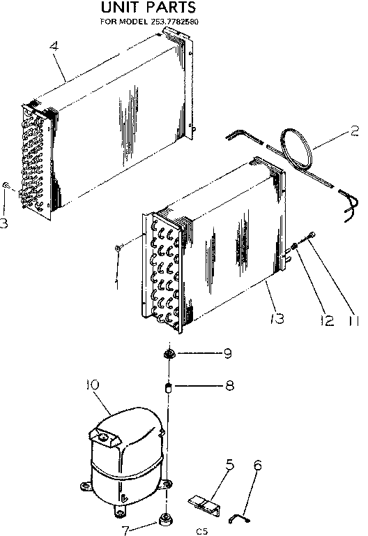 Kenmore 2537782580 unit parts diagram