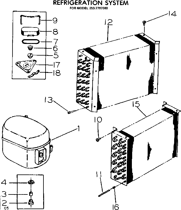 Kenmore 2537797060 refrigerator system diagram