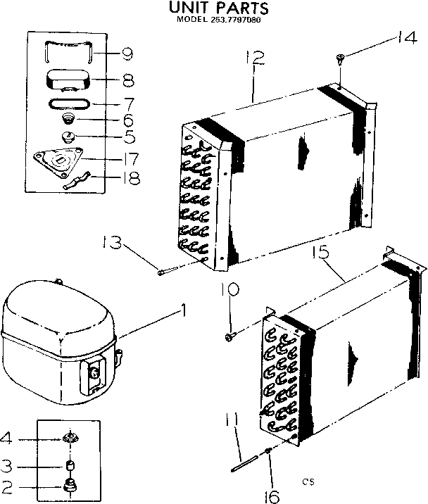 Kenmore 2537797080 unit parts diagram