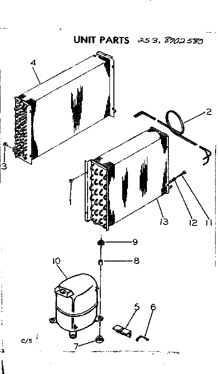 Kenmore 2538702580 unit parts diagram