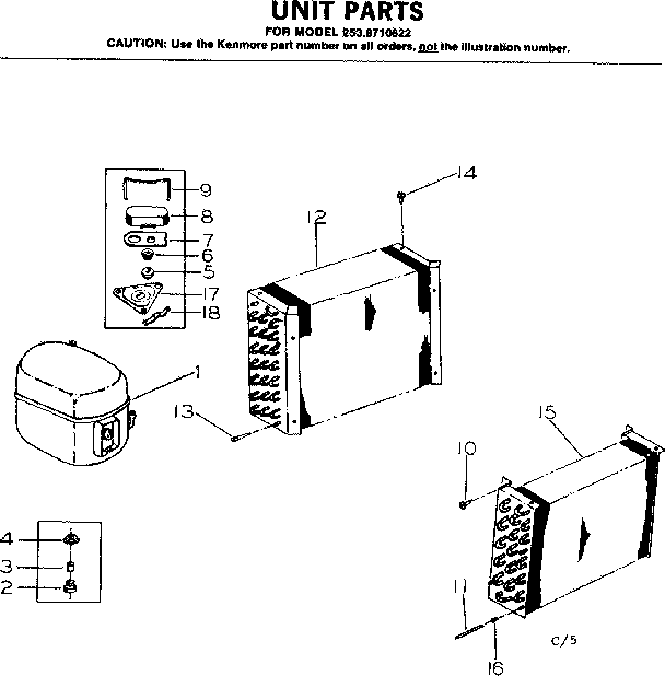 Kenmore 2538710622 unit parts diagram