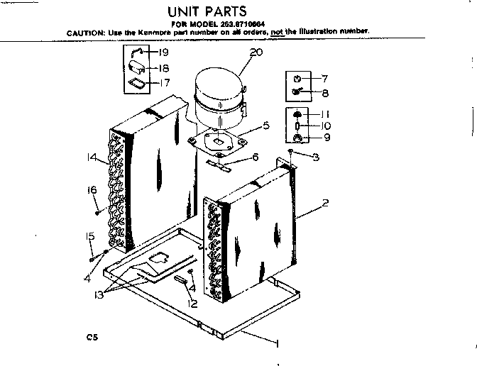 Kenmore 2538710664 unit parts diagram