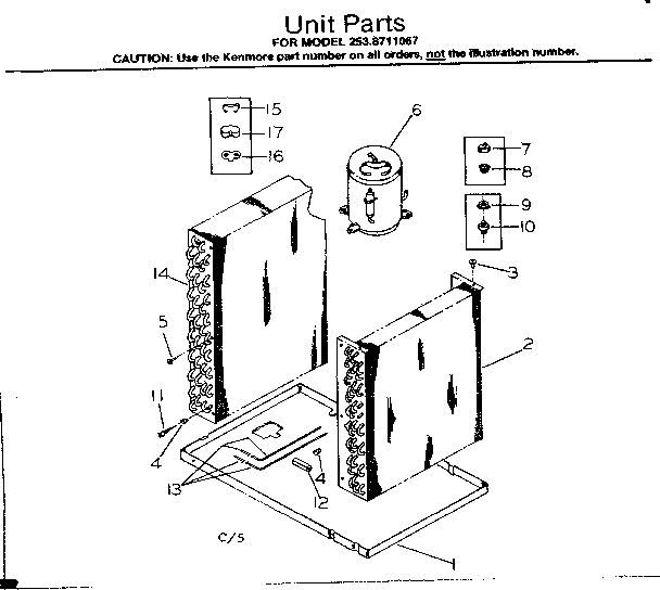 Kenmore 2538711067 unit parts diagram