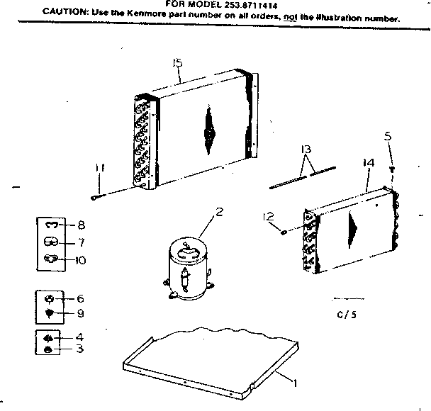 Kenmore 2538711414 unit parts diagram