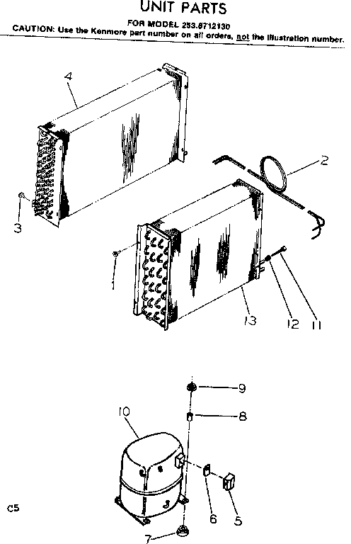 Kenmore 2538712130 unit parts diagram