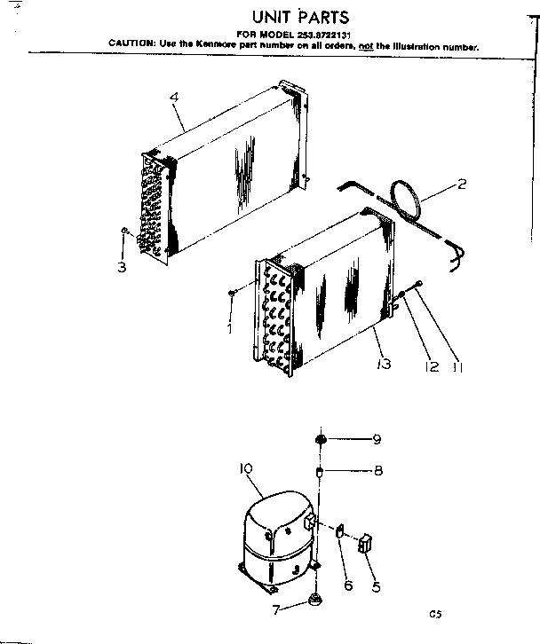 Kenmore 2538722131 unit parts diagram