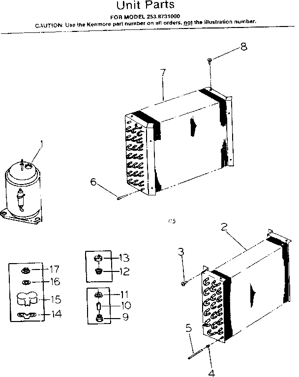 Kenmore 2538731000 unit parts diagram