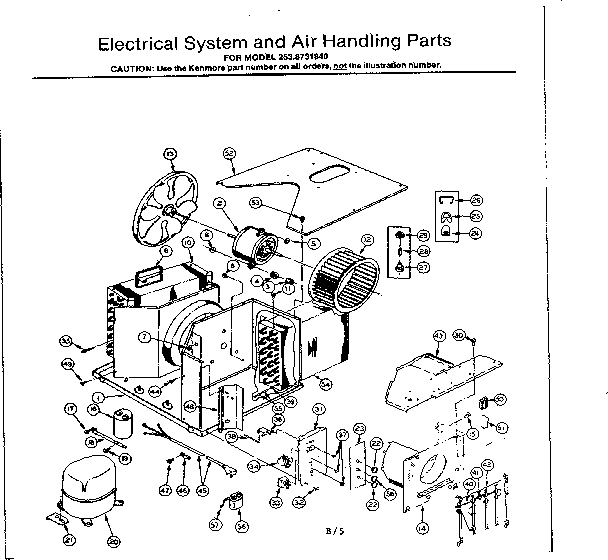 Kenmore 2538731840 electrical system & air handling parts diagram