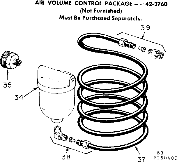 Kenmore 390250400 air volume control package #42-2760 diagram