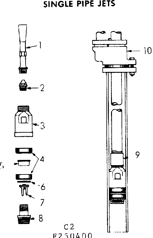 Kenmore 390250400 single pipe jets diagram