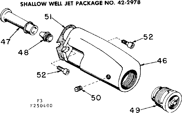 Kenmore 390250400 shallow well jet package no. 42-2978 diagram