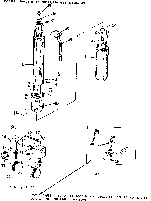 Sears 39028191 replacement parts diagram