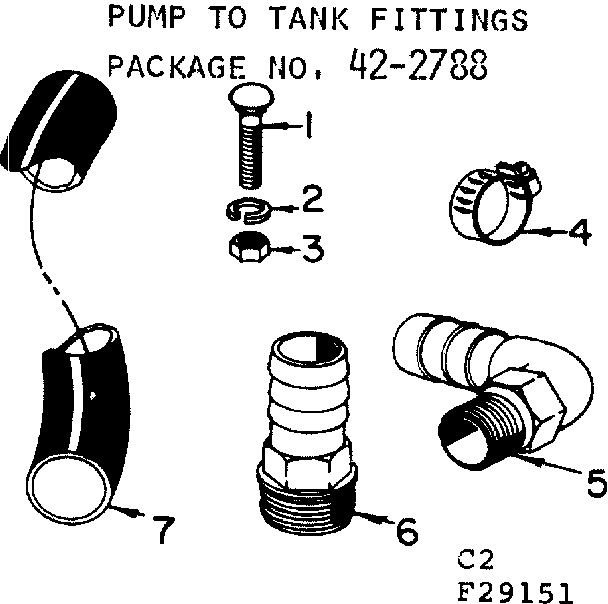 Sears 39029151 pump to tank fittings diagram